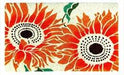 Coir Doormat - ECO- FRIENDLY PVC COIR DOOR MAT (75 x 45 x 1.5 cm)  Flower Design  Orange Color - 18 x 30 inch (45 x 75 cm)