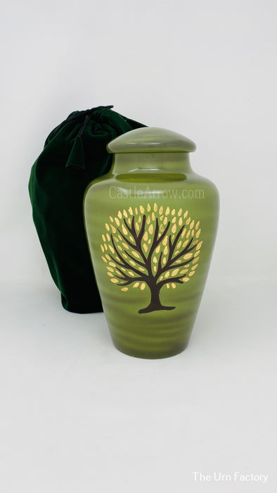 Urna de cremação de árvore verde para cinzas humanas - grande 10" (26 cm)