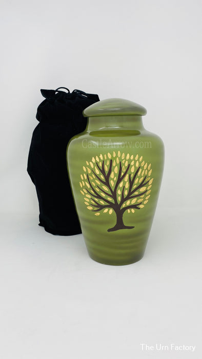 Urna de cremação de árvore verde para cinzas humanas - grande 10" (26 cm)